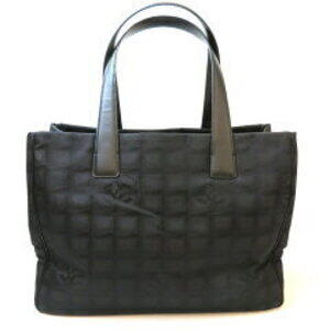 Chanel Travel Line Tote Bag Black One Shoulder Hobo